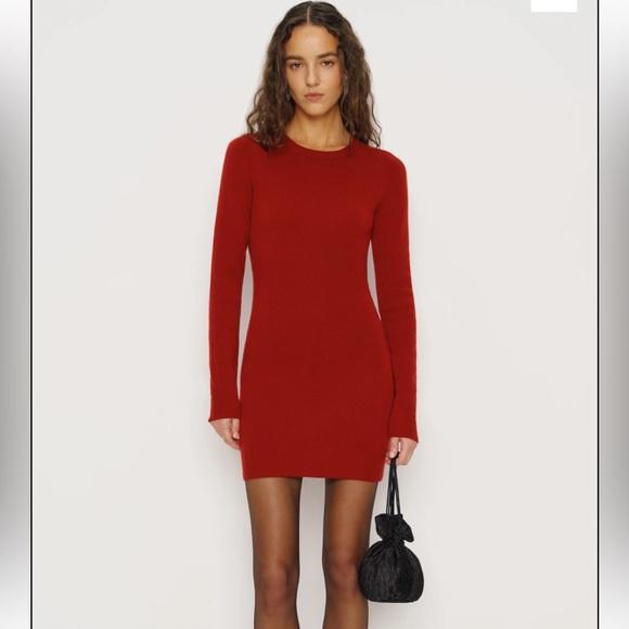 Reformation Dresses & Skirts - Reformation Walker Cashmere Crew Dress in Crimson size Small NWT